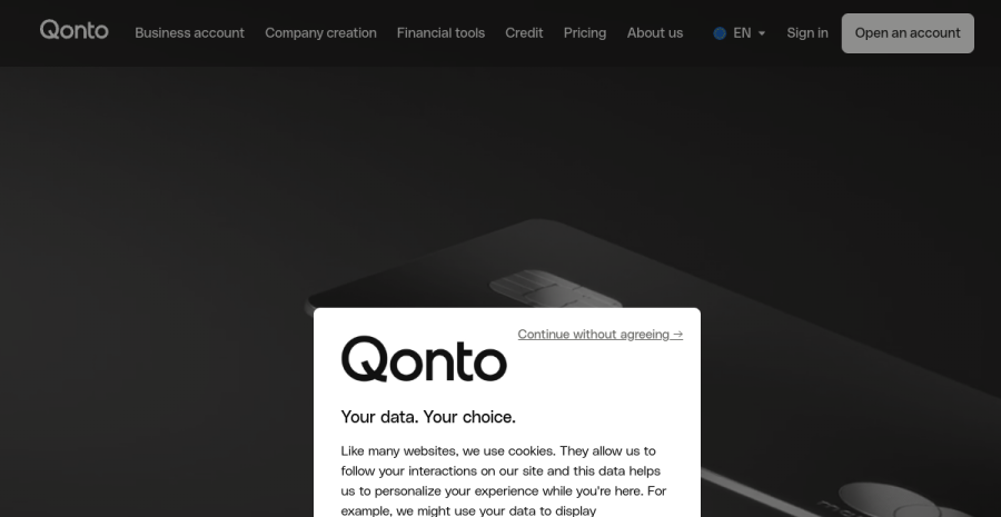 Qonto website screenshot