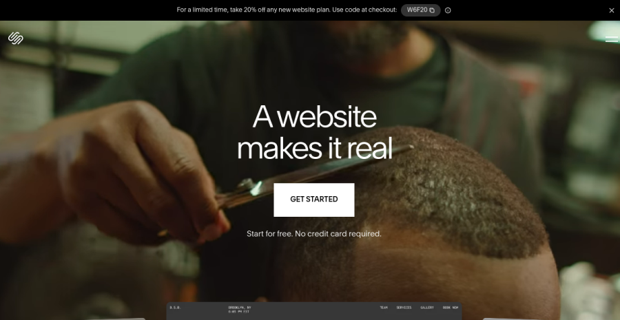 Squarespace website screenshot