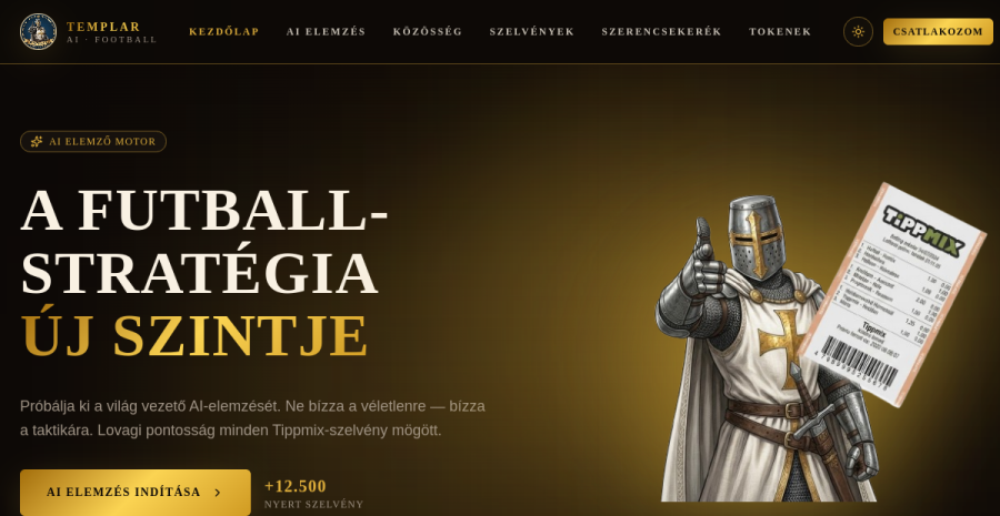 TEMPLAR AI weboldal előnézete