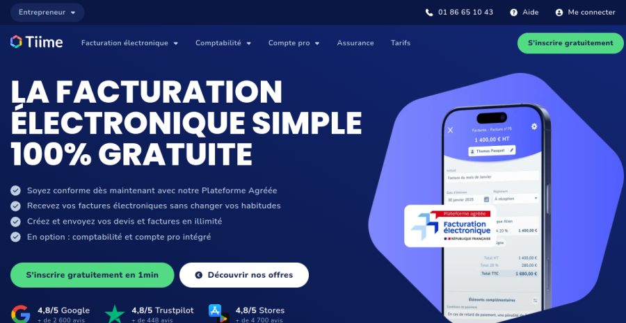 Tiime website screenshot