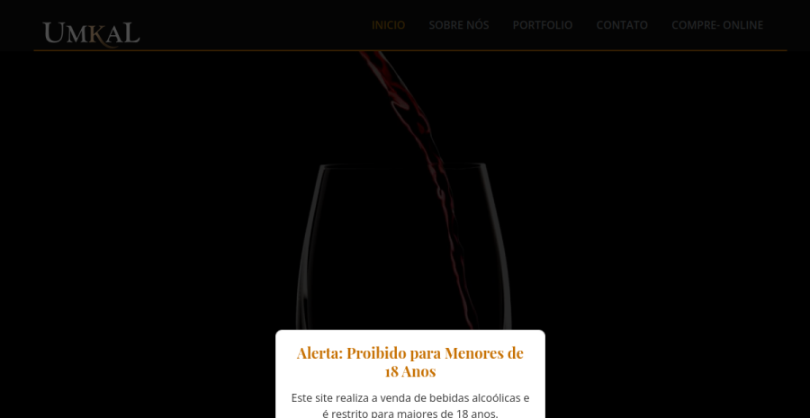 Captura do site umkal.com.br