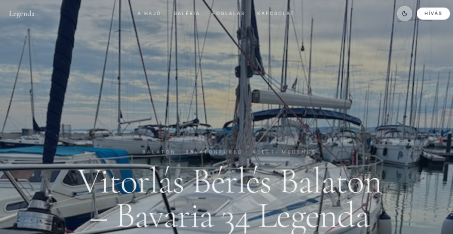 VITORLÁSBÉRLÉS BALATON weboldal előnézete