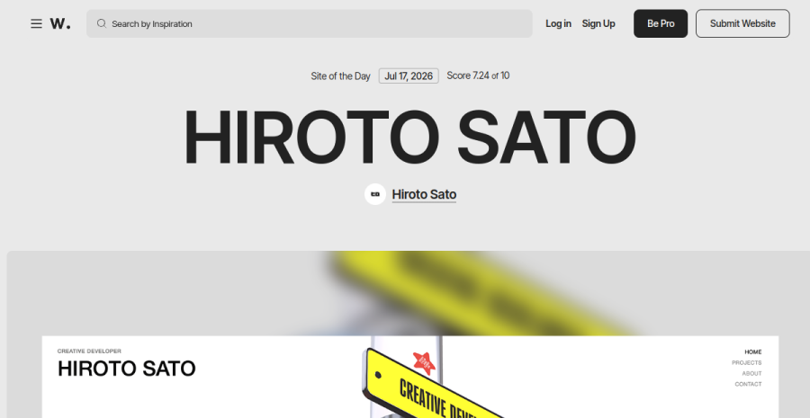 Awwwards 메인 화면