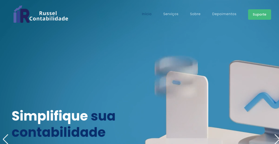 Captura do site Russel Contabilidade