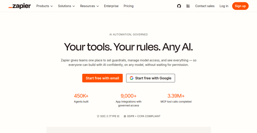 Zapier website screenshot