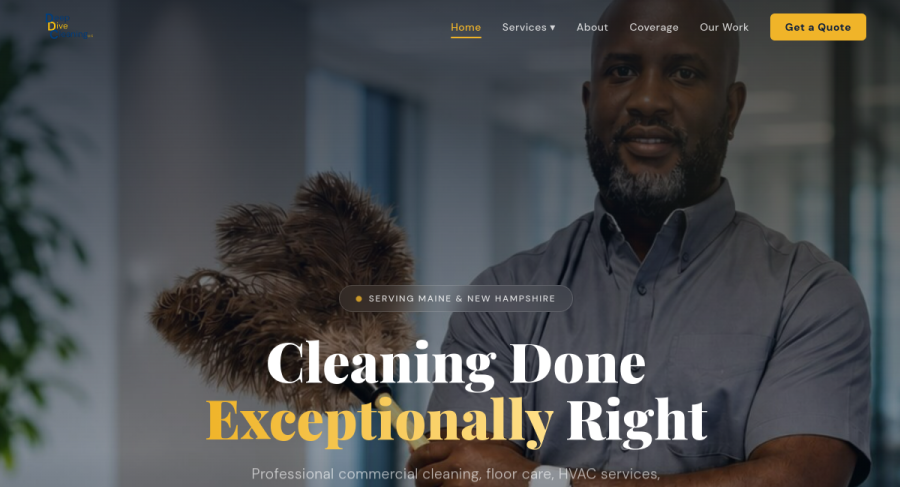 Deep Dive Cleaning Services — website by Ezy Web Pro