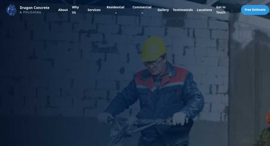 Dragon Concrete & Polishing website preview