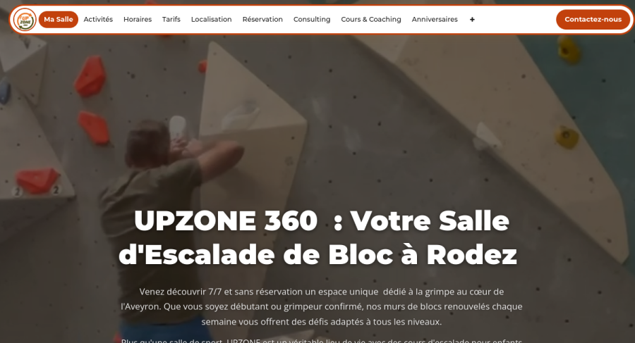 Capture du site Upzone 360
