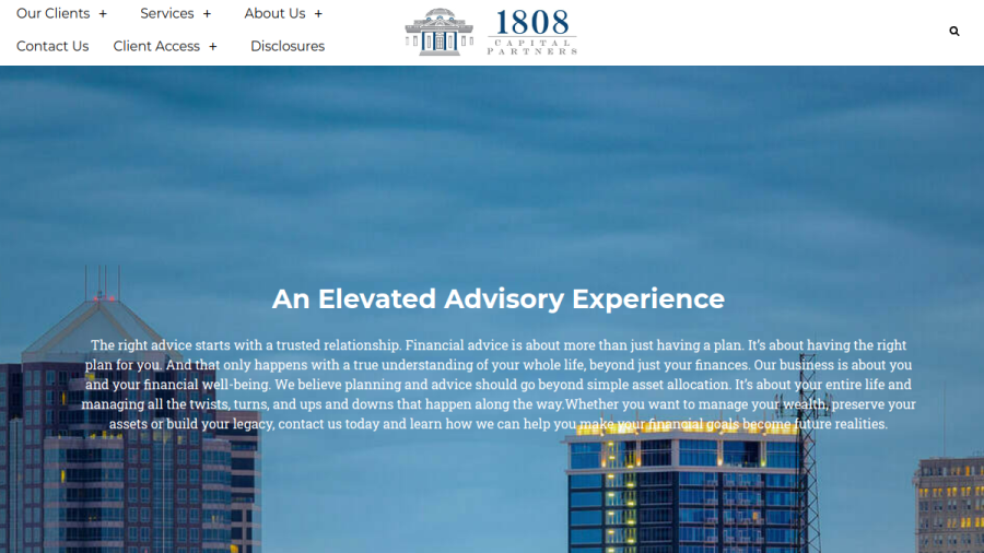 Screenshot of the 1808 Capital Partners website
