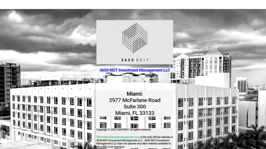 Screenshot of the 3650 Reit Investment Management LLC website