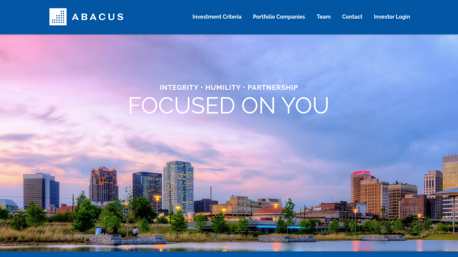 Screenshot of the Abacus Investments LLC website