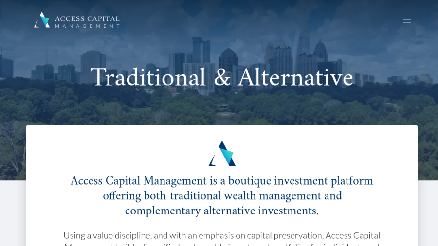 Screenshot of the Access Investment Management, LLC website