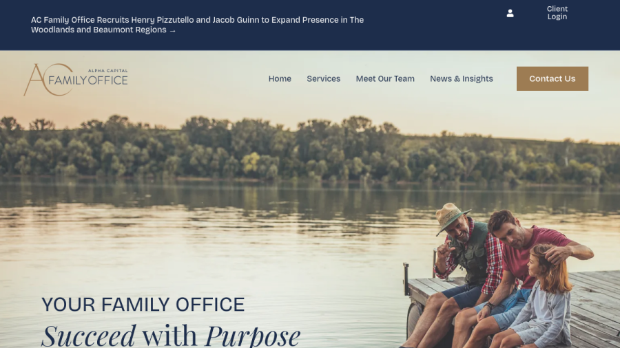 Screenshot of the Alpha Capital Family Office, LLC website