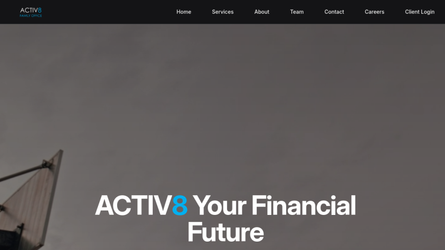 Screenshot of the Activ8 Family Office LLC website