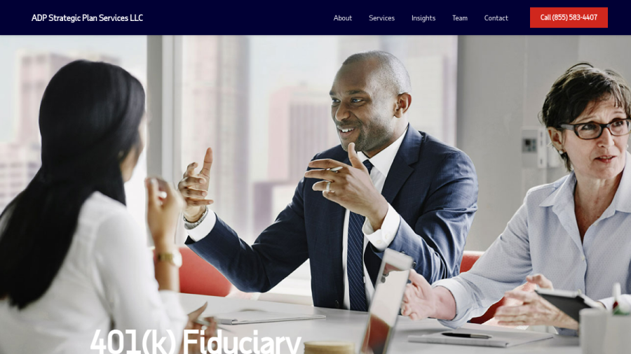 Screenshot of the Adp Strategic Plan Services, LLC website