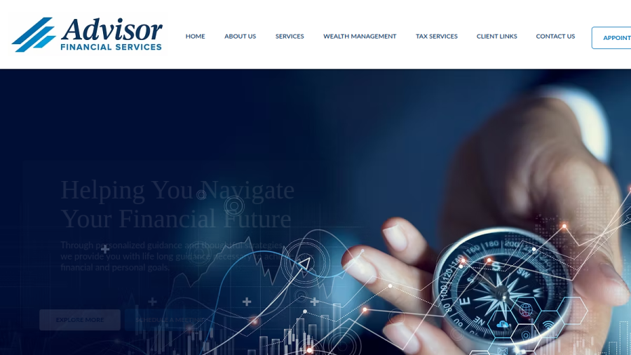Screenshot of the Advisor Financial Services, INC. website