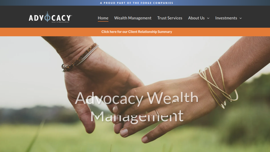 Screenshot of the Advocacy Wealth Management, LLC website