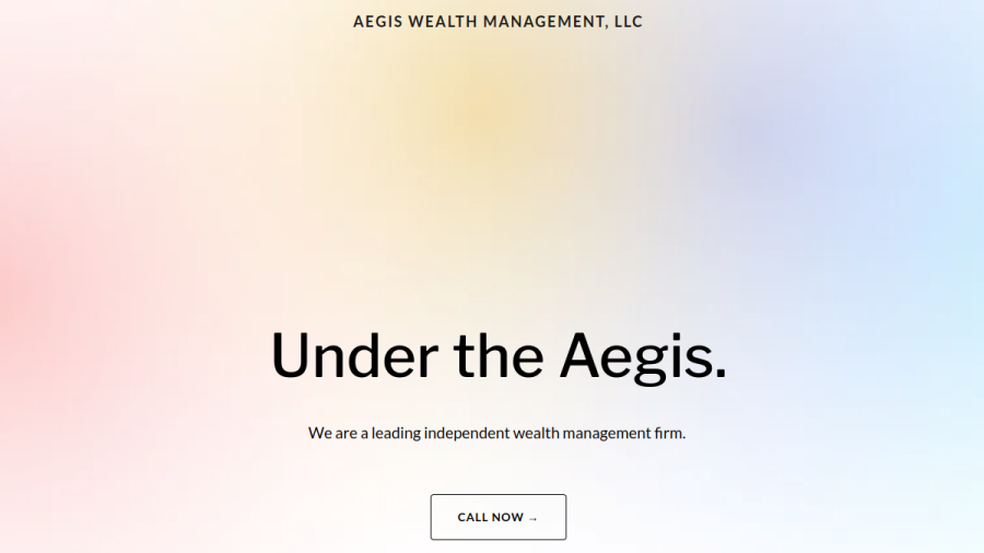 Screenshot of the Aegis Wealth Management, LLC website