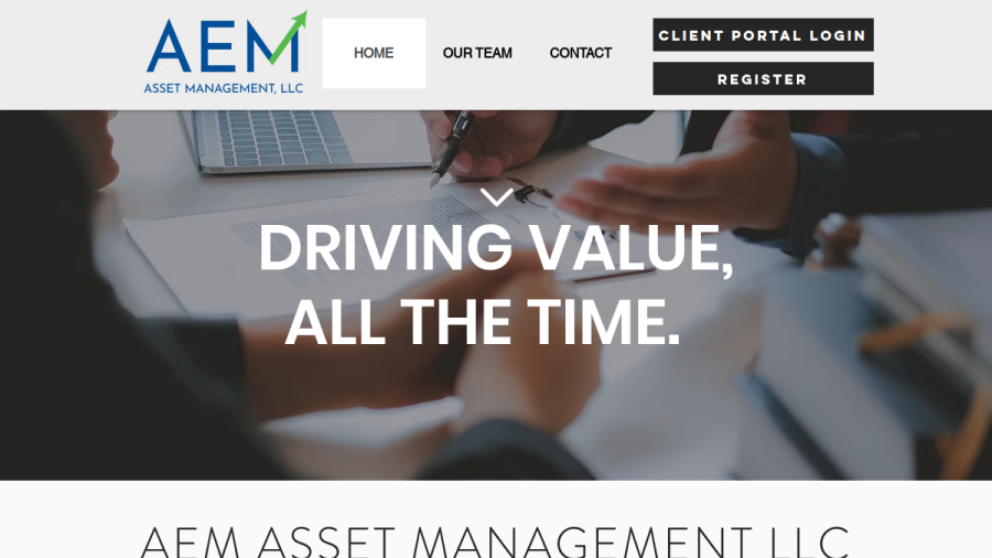 Screenshot of the Aem Asset Management, LLC website
