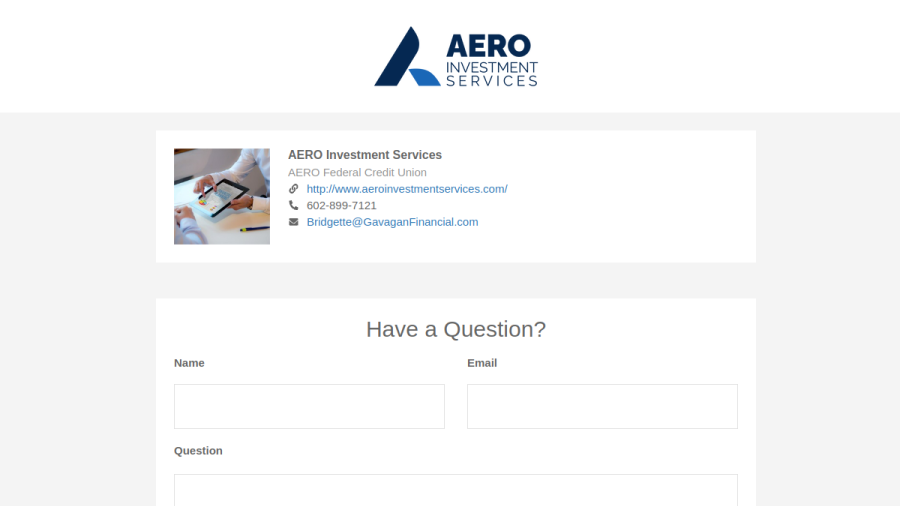 Screenshot of the Pfg Advisors website
