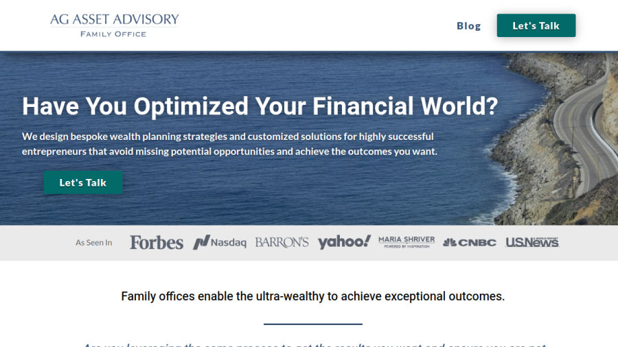 Screenshot of the Ag Asset Advisory, LLC website