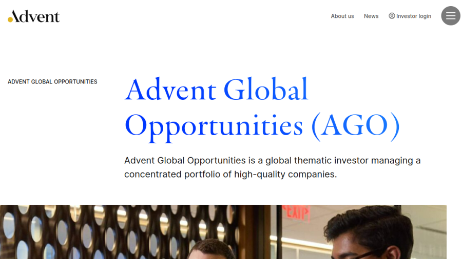 Screenshot of the Advent Global Opportunities Management LLC website