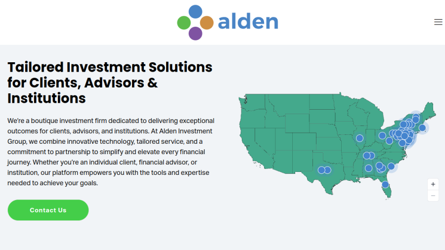 Screenshot of the Alden Capital website