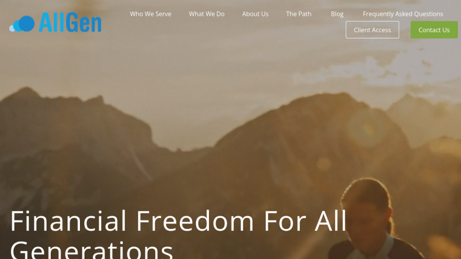 Screenshot of the Allgen Financial Advisors, INC. website