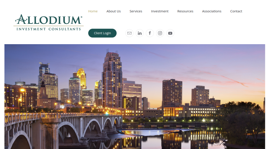 Screenshot of the Allodium Investment Consultants, LLC website