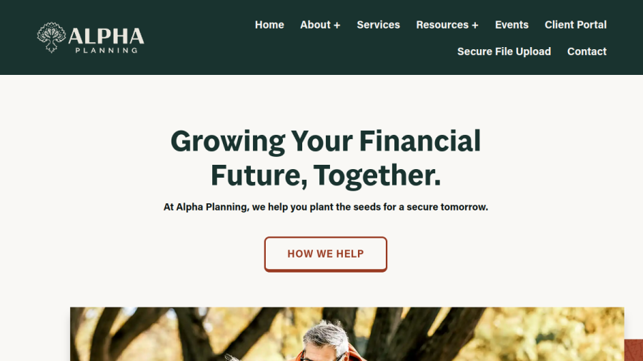 Screenshot of the Alpha Planning And Financial Services, INC. website