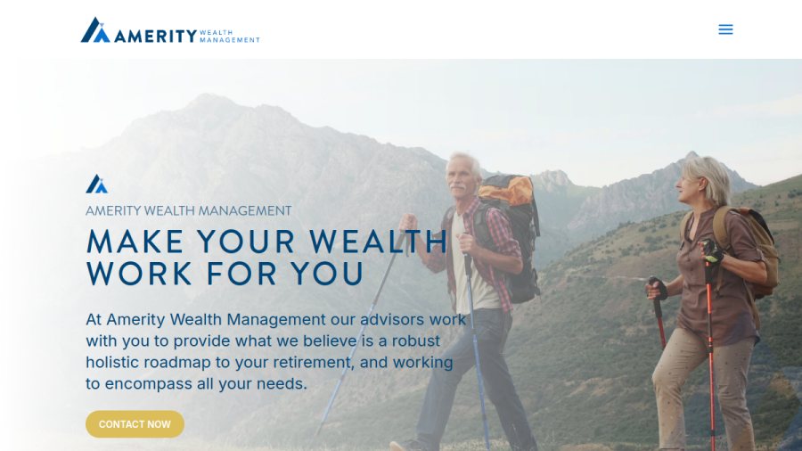Screenshot of the Amerity Wealth Management, LLC website