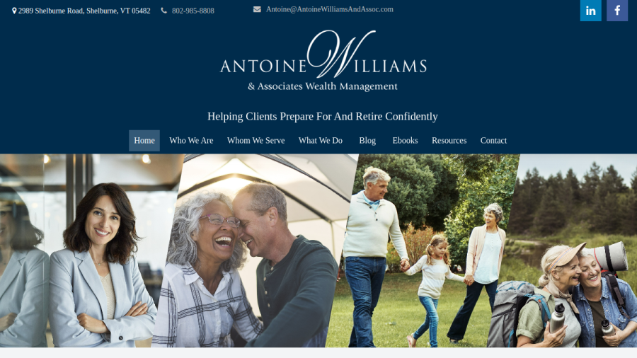 Screenshot of the Antoine Williams & Associates Wealth Management, LLC website