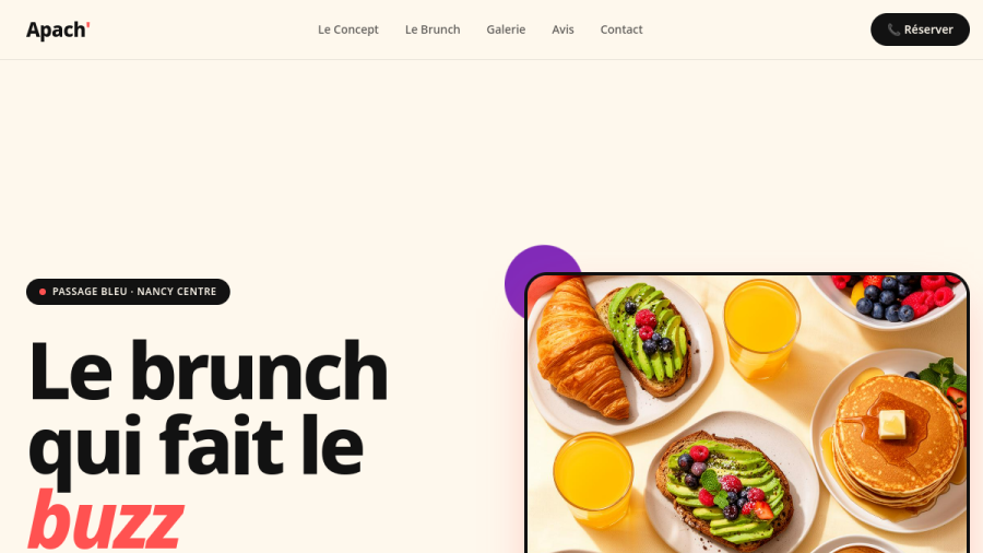 Site web créé pour Apach Brunch