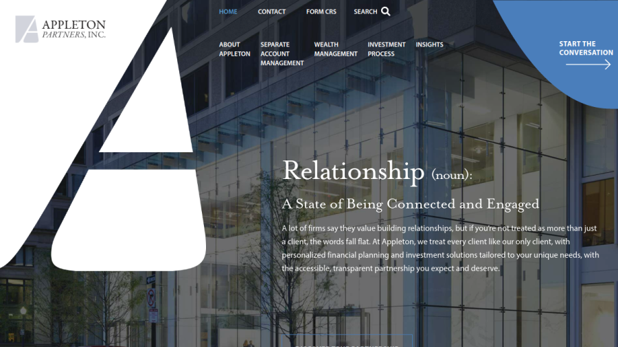 Screenshot of the Appleton Partners, INC. website
