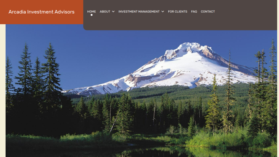 Screenshot of the Arcadia Investment Advisors, LLC website