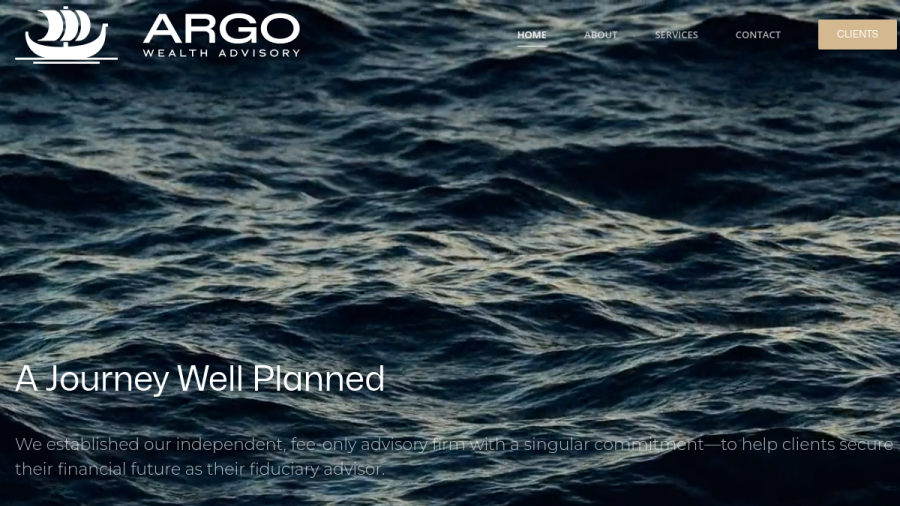 Screenshot of the Argo Wealth Advisory, LLC website