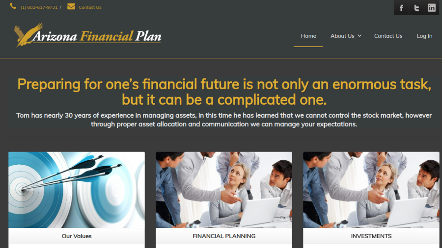 Screenshot of the Nova Financial Services website