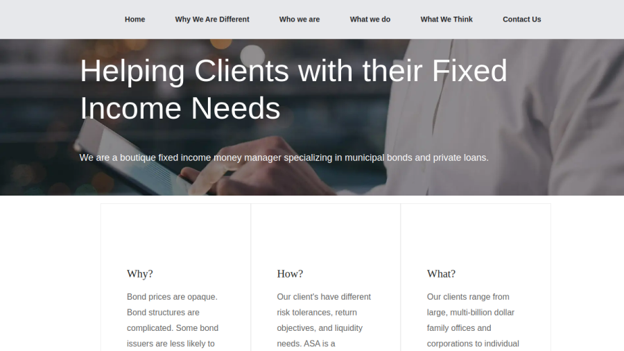 Screenshot of the Asa Managed Account Managers LLC website