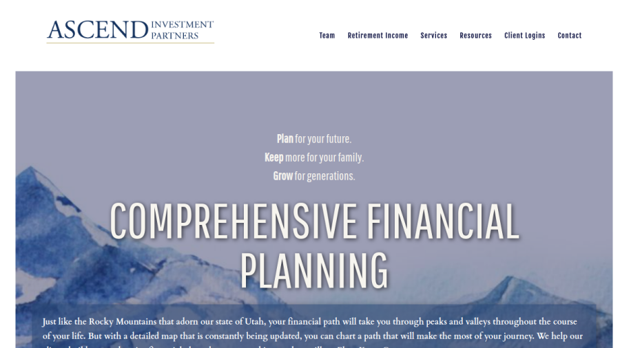 Screenshot of the Ascend Investment Partners website