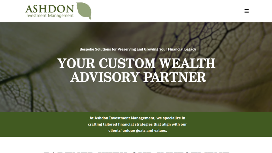 Screenshot of the Ashdon Investment Management, LLC website