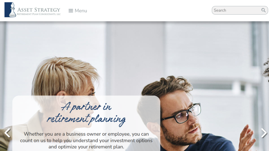 Screenshot of the Asset Strategy Retirement Plan Consultants, LLC website