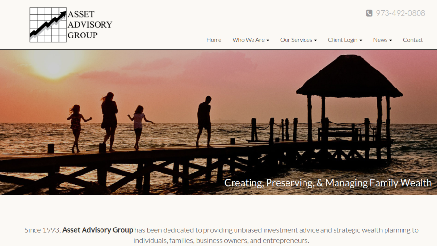 Screenshot of the Asset Advisory Group, INC. website