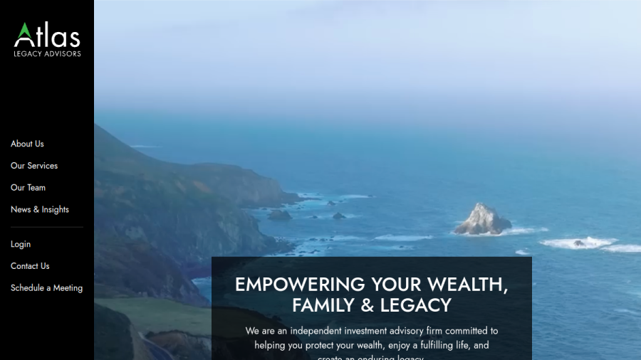Screenshot of the Atlas Legacy Advisors LLC website