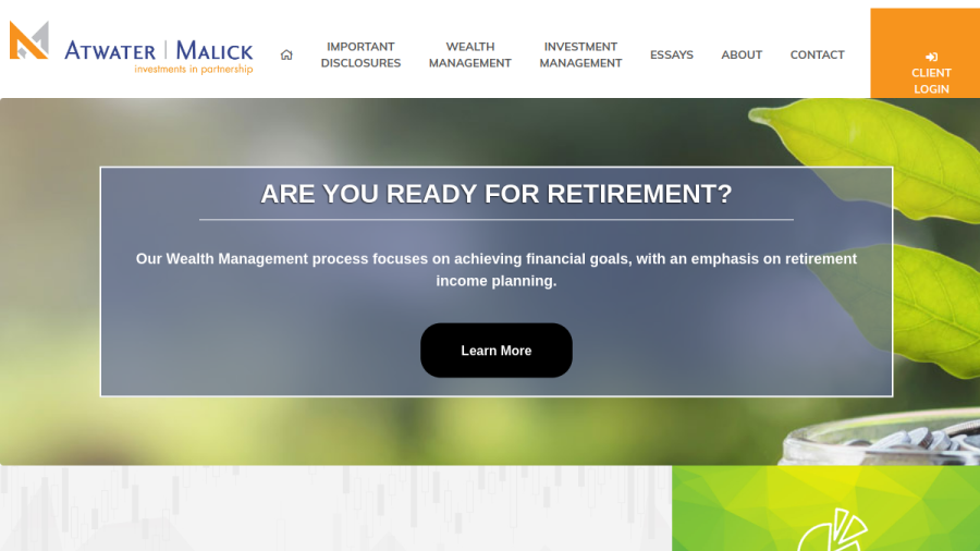 Screenshot of the Atwater Malick website