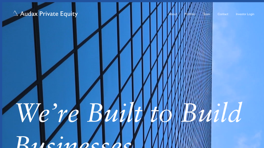 Screenshot of the Audax Private Equity website