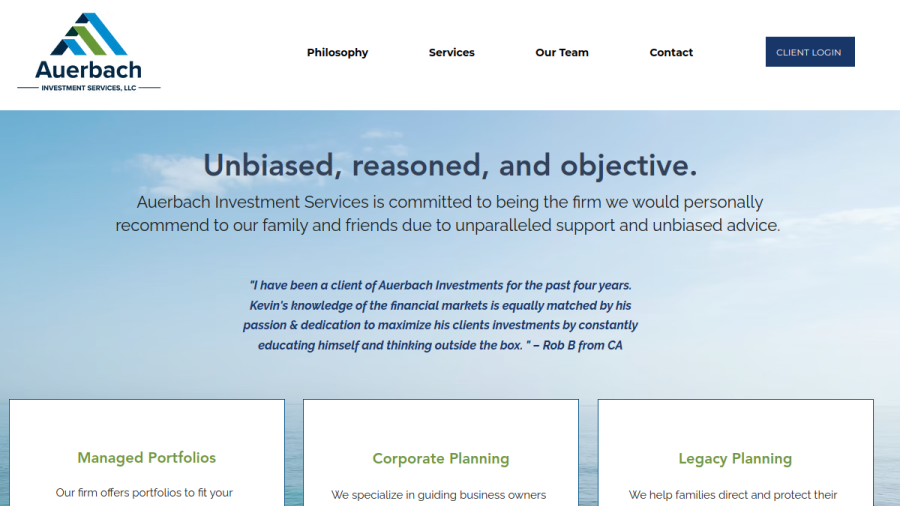 Screenshot of the Auerbach Investment Services, LLC website