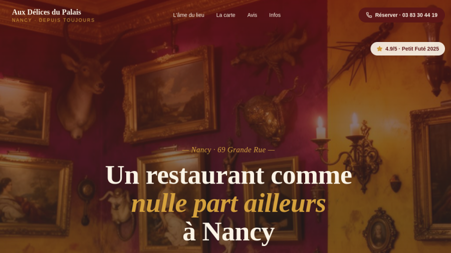 Site web créé pour Aux Délices Legacy