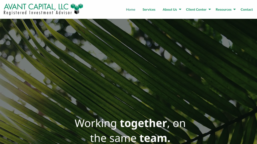 Screenshot of the Avant Capital, LLC website