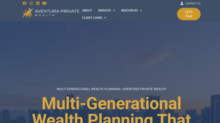 Screenshot of the Aventura Private Wealth, LLC website