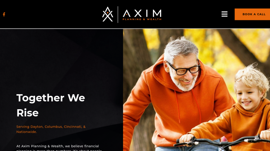 Screenshot of the Axim Planning & Wealth website